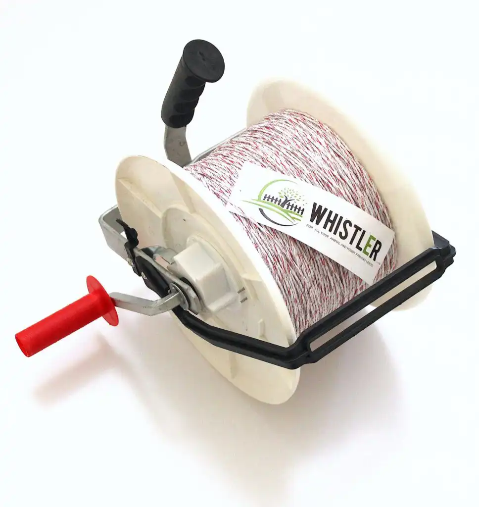 Electric 3:1 Geared Fence Reel with 500m Red and White 2mm Poly Wire
