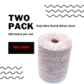 Electric Fence Poly Wire 500mtr 2mm Red and White x 2