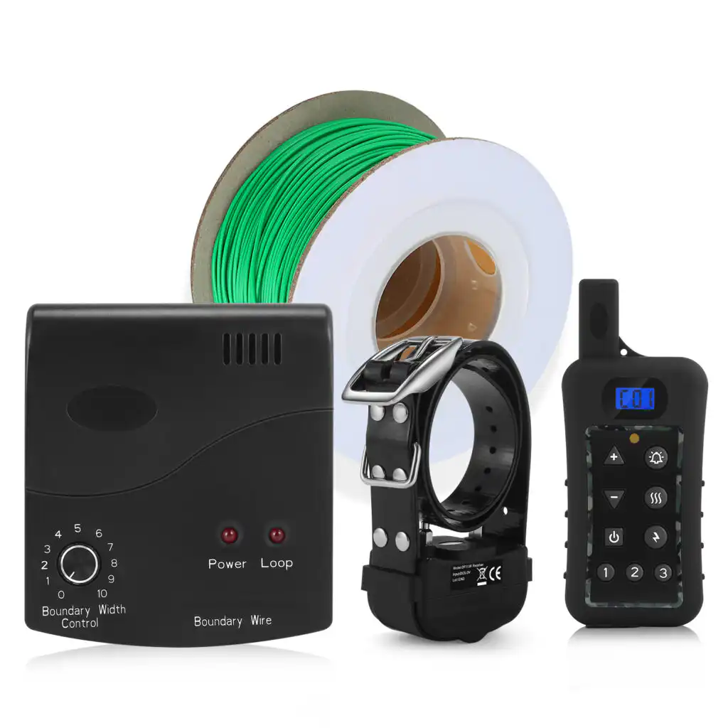 Dog Fence System and Remote Trainer in One Wireless DF113R Out of View Boundary Fence System