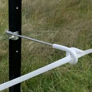 Electric Fence White Pigtail Insulators 25 Pkt 45cm offset