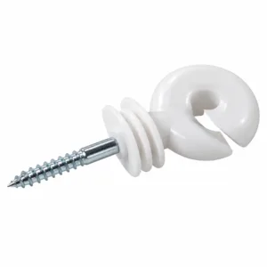 Electric Fence Ring Insulator for Poly Rope & Wire – White 50 Pack